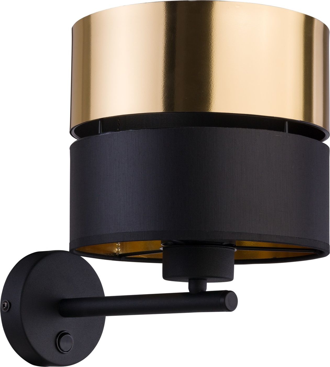 TK Lighting Hilton lampada da parete 1x15 W nero-oro 4344