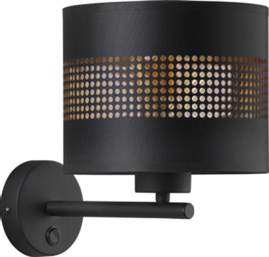 TK Lighting Tago lampada da parete 1x15 W nero-oro 3210