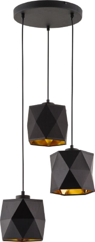 TK Lighting Siro lampada sospesa 3x15 W nero-oro 1045