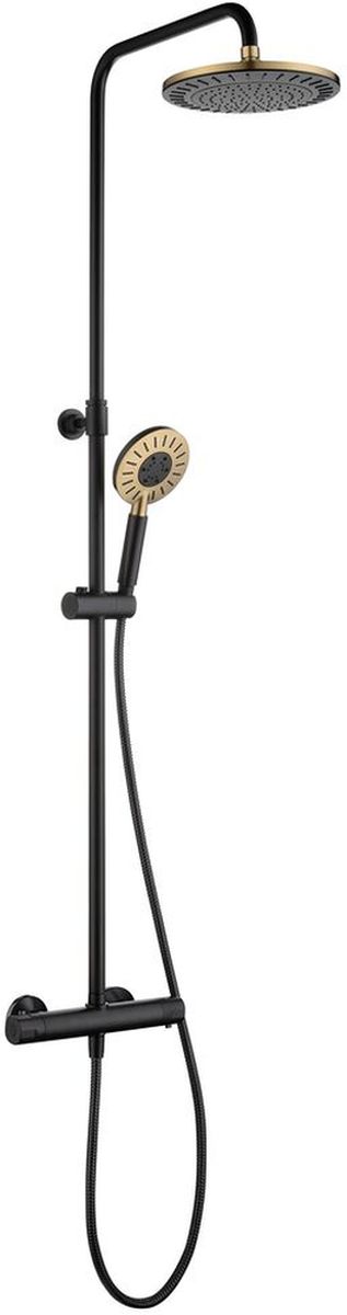 Tiger Splash Akcent Rainfall set doccia a parete con termostato nero 1715145646