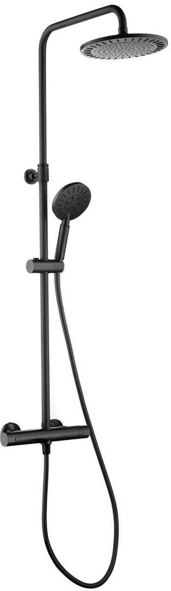 Tiger Splash Akcent Rainfall set doccia a parete con termostato nero 1715140746