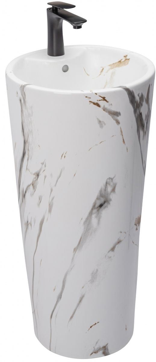 Rea Blanka lavabo 40x40 cm rotonda freestanding grigio/pietra REA-U8704