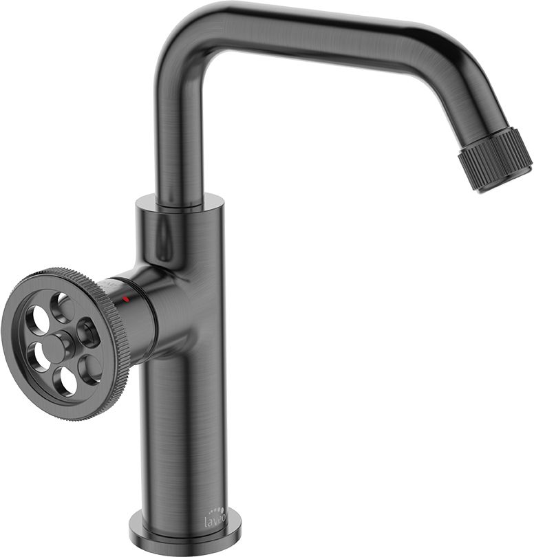 Laveo Muro rubinetto per lavabo verticale grafite BAU925D