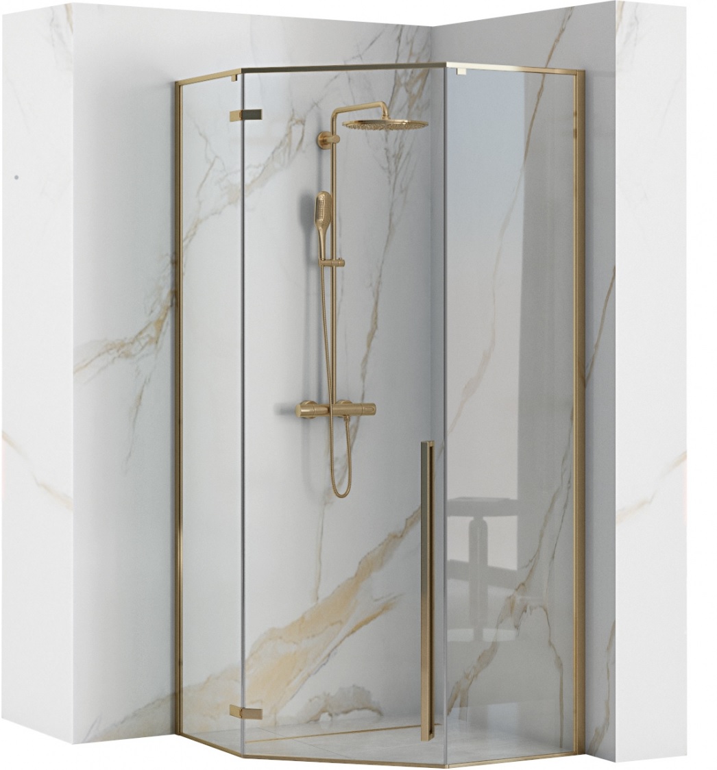 Rea Diamond box doccia 90x90 cm oro lucida/vetro trasparente REA-K4904