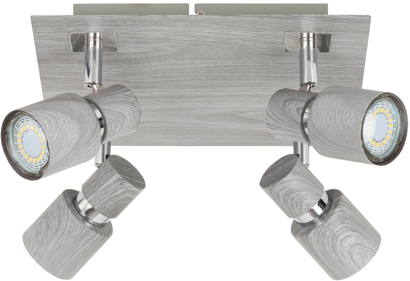 Rabalux Merkur lampada da soffitto 4x50 W cromo-grigio 6128