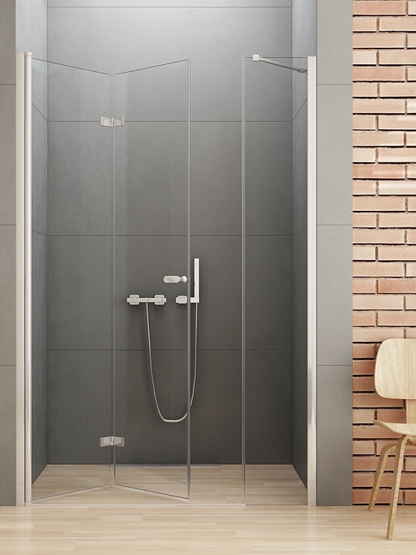 New Trendy New Soleo porta doccia 140 cm pieghevole cromo lucida/vetro trasparente D-0150A/D-0096B