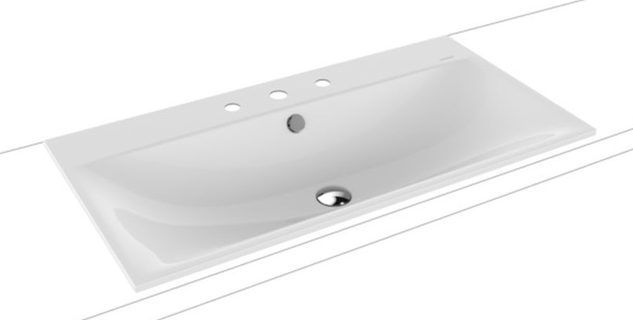 Kaldewei Silenio lavabo 90x46 cm rettangolare da incasso bianco 907806033001