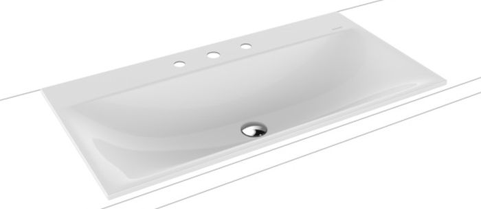 Kaldewei Silenio lavabo 90x46 cm rettangolare da incasso bianco 907806273001