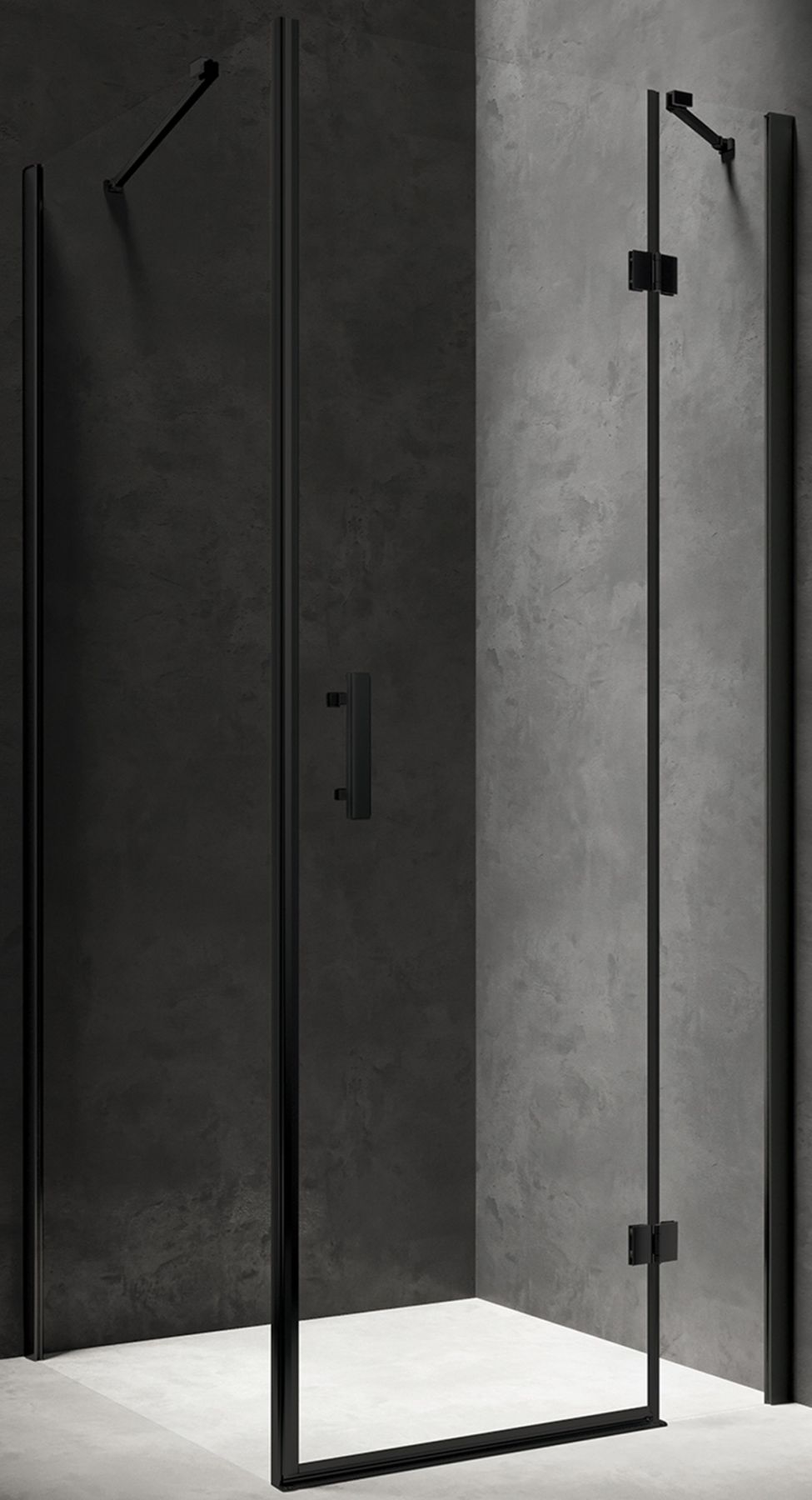 Omnires Manhattan box doccia 100x90 cm rettangolare nero opaca/vetro trasparente MH9010BLTR