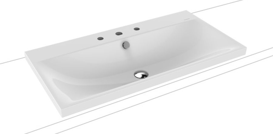 Kaldewei Silenio lavabo 90x46 cm rettangolare da appoggio bianco 904006033001