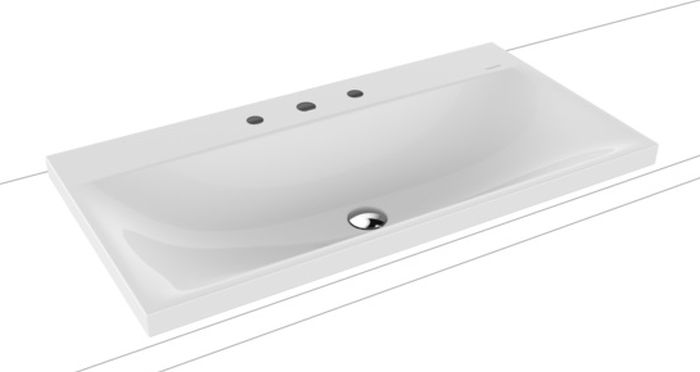 Kaldewei Silenio lavabo 90x46 cm rettangolare da appoggio bianco 904006273001