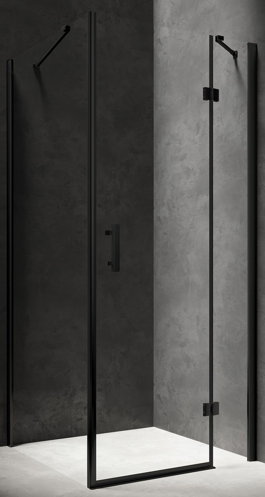 Omnires Manhattan box doccia 100x90 cm rettangolare nero opaca/vetro trasparente MH1090BLTR