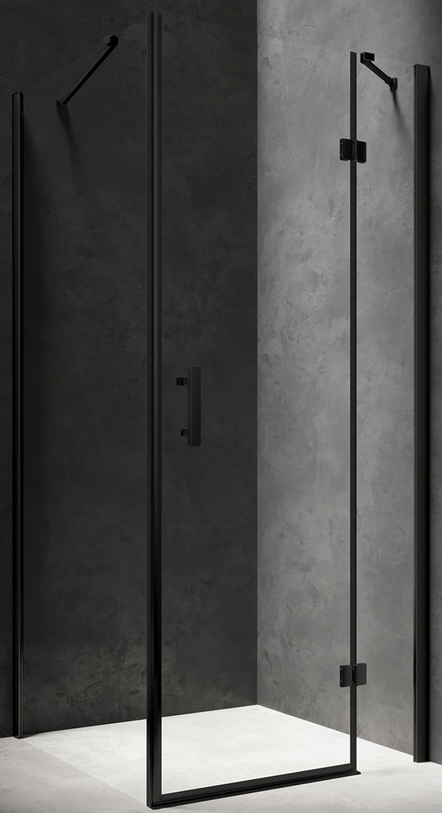 Omnires Manhattan box doccia 100x80 cm rettangolare nero opaca/vetro trasparente MH1080BLTR