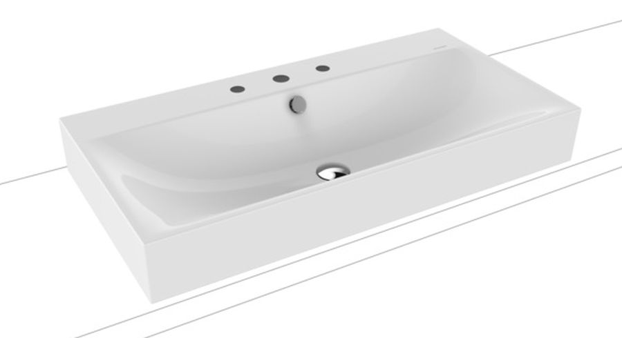 Kaldewei Silenio lavabo 90x46 cm rettangolare da appoggio bianco 904206033001