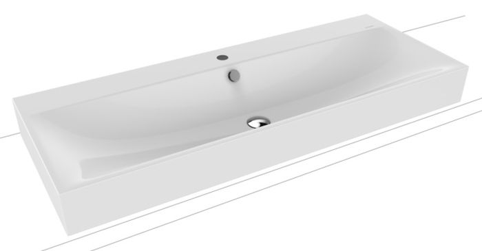 Kaldewei Silenio lavabo 120x46 cm rettangolare da appoggio bianco opaca 906406013001