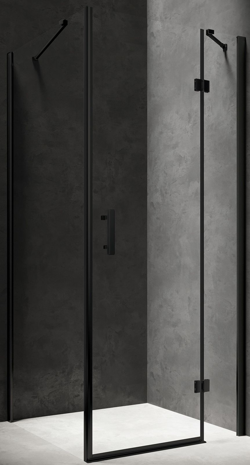 Omnires Manhattan box doccia 80x80 cm quadrato nero opaca/vetro trasparente MH8080BLTR