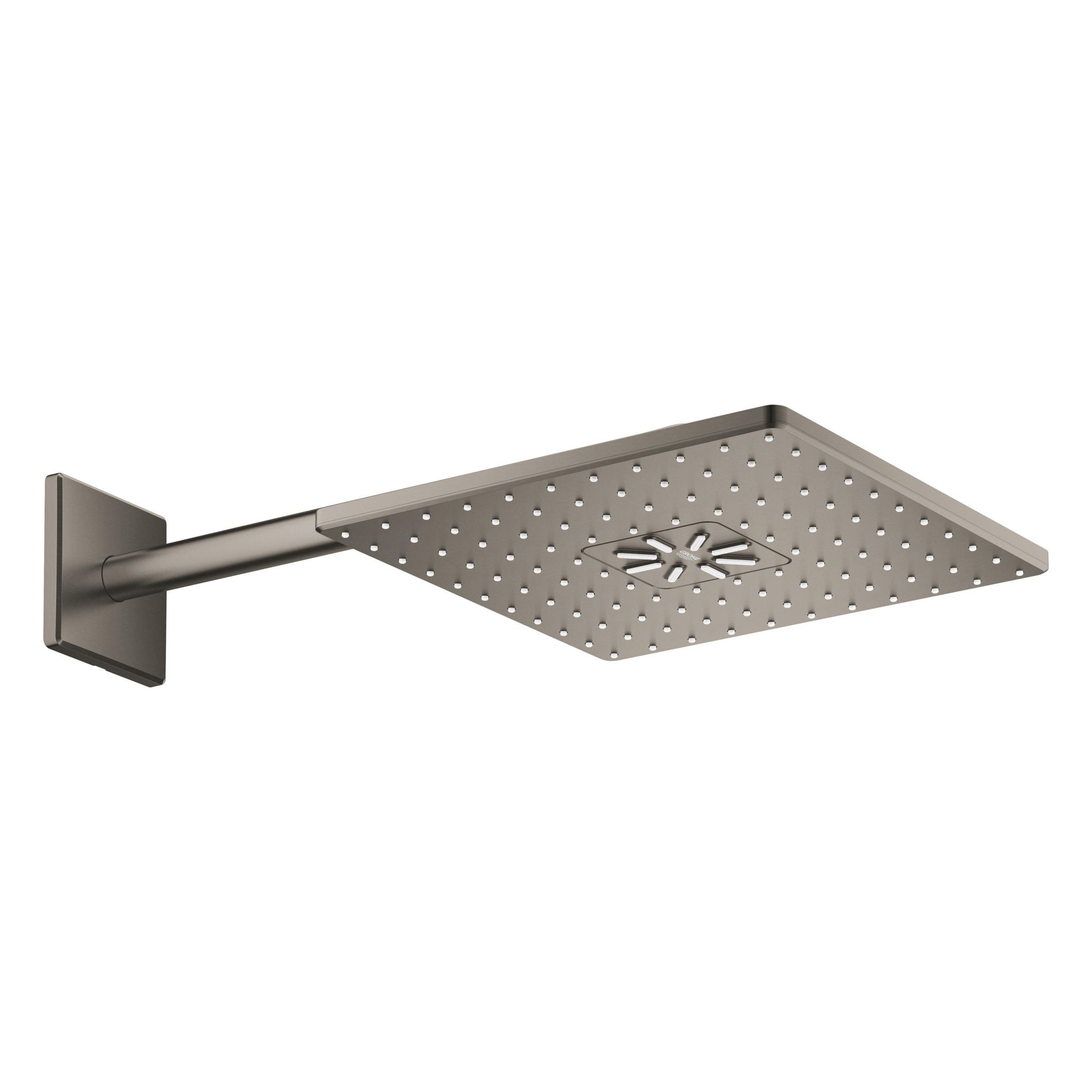 Grohe Rainshower soffione doccia con braccio 31x31 cm quadrata Brushed Hard Graphite 26479AL0