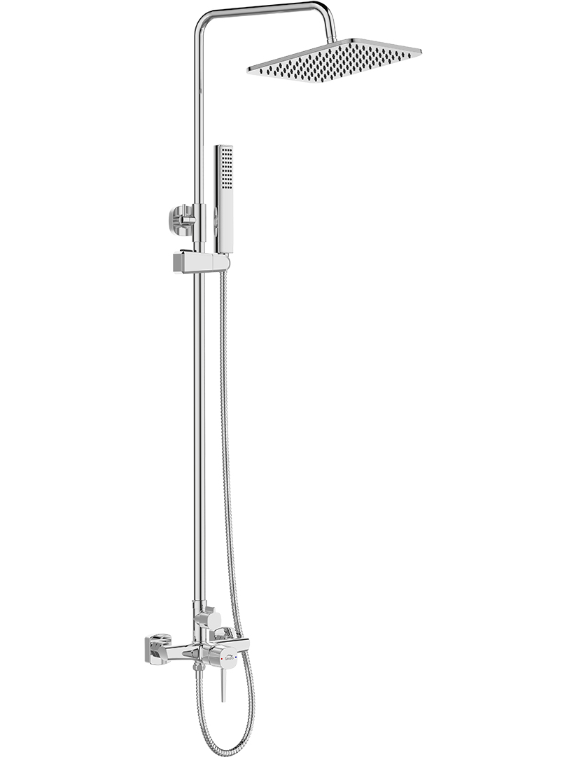 Laveo Pola set doccia a parete con soffione cromo PLA00KX