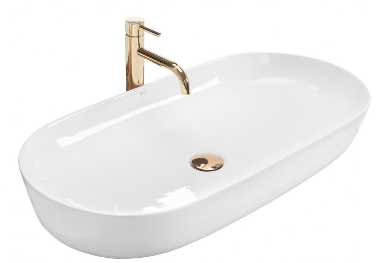 Rea Cleo lavabo 81x41 cm ovale da appoggio bianco REA-U0563