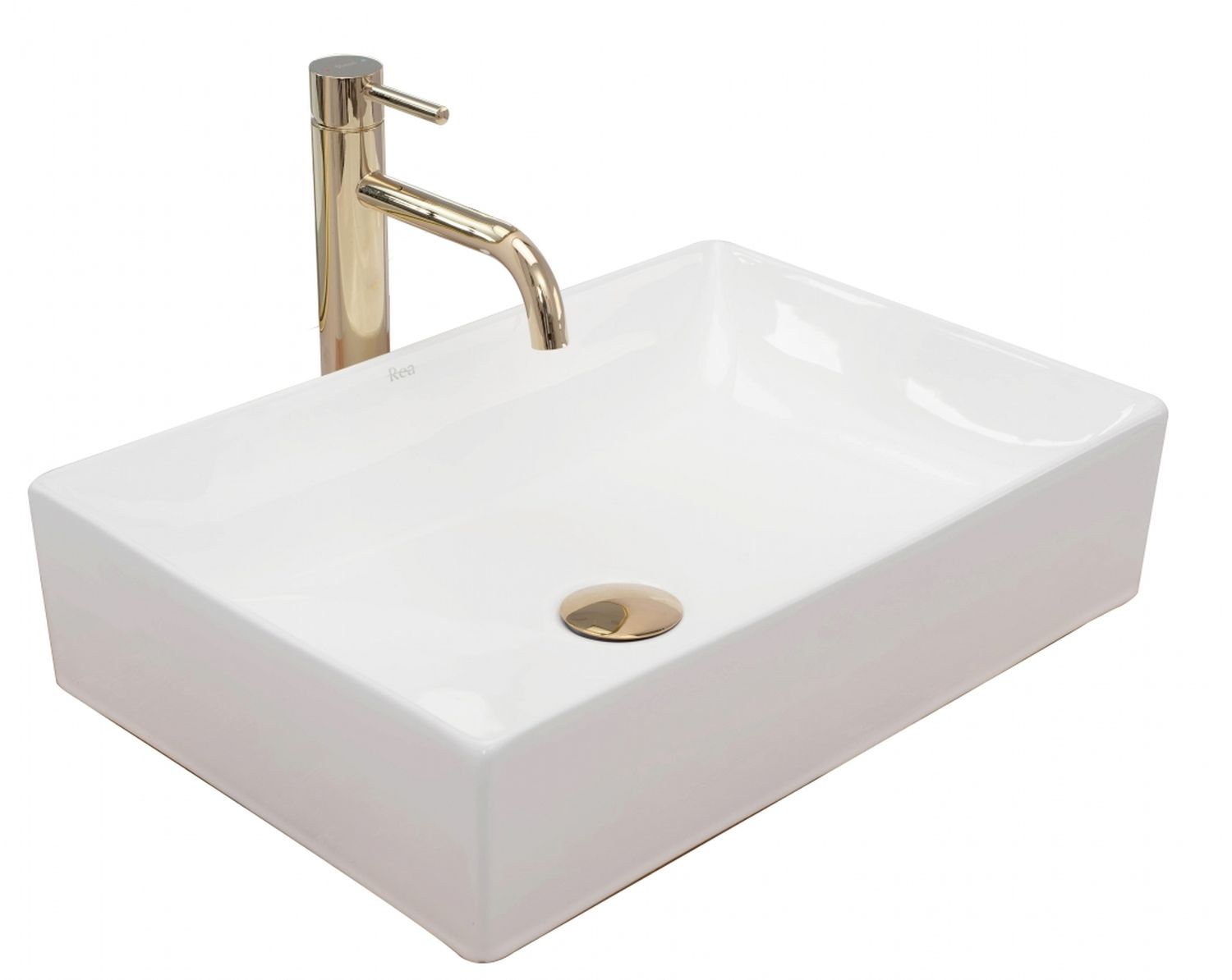 Rea Inga lavabo 51x34.5 cm rettangolare da appoggio bianco REA-U1022