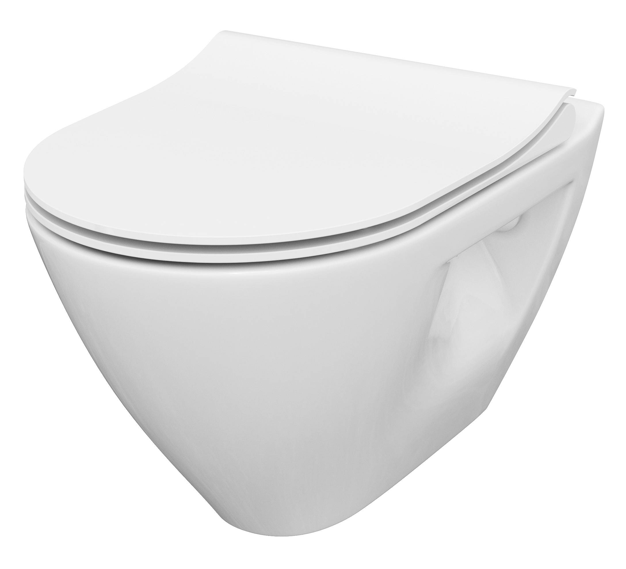 Cersanit Mille Plus vaso wc con copriwater a discesa lenta sospeso senza brida bianco S701-454