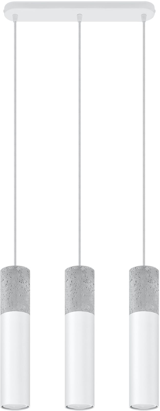 Sollux Lighting Borgio lampada sospesa 2x40 W bianco-calcestruzzo SL.0648