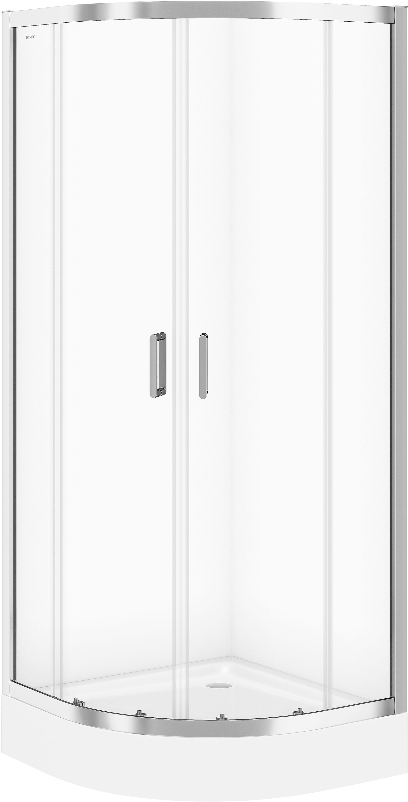 Set box doccia Cersanit Arteco S157-001, piatto doccia semicircolare Cersanit Tako S204-003