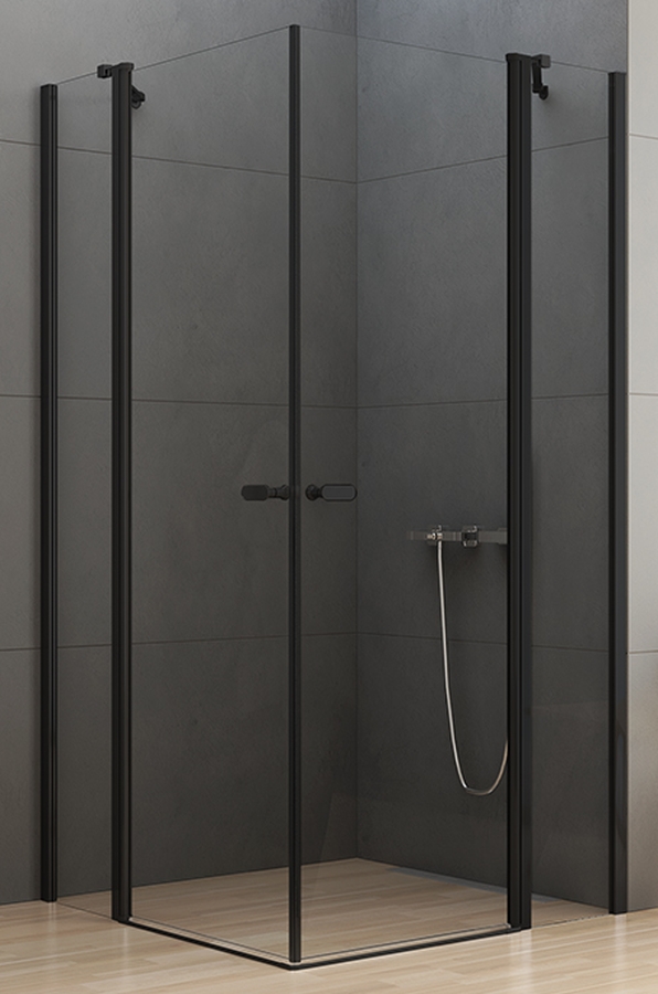 New Trendy New Soleo Black box doccia 100x100 cm quadrato nero opaca/vetro trasparente K-0556