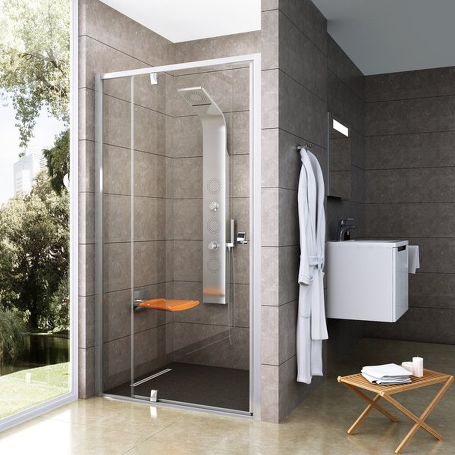 Ravak Pivot porta doccia 110 cm a battente satinato opaca/vetro trasparente 03GD0U00Z1