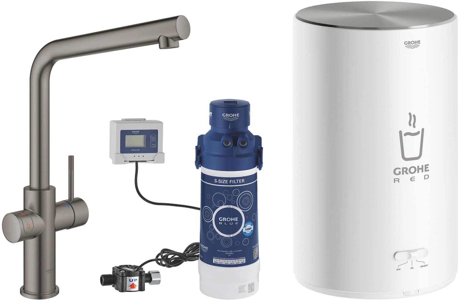 Grohe Red rubinetto da cucina con boiler verticale Brushed Hard Graphite 30327AL1