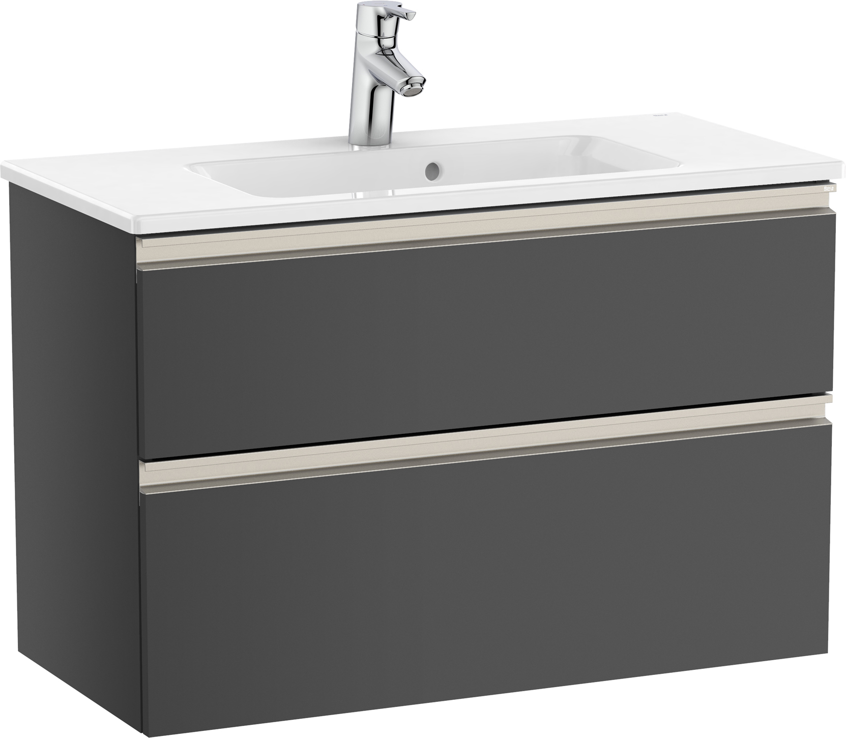 Roca Gap-N Compacto lavabo con armadietto 80.5 cm antracite A851497153