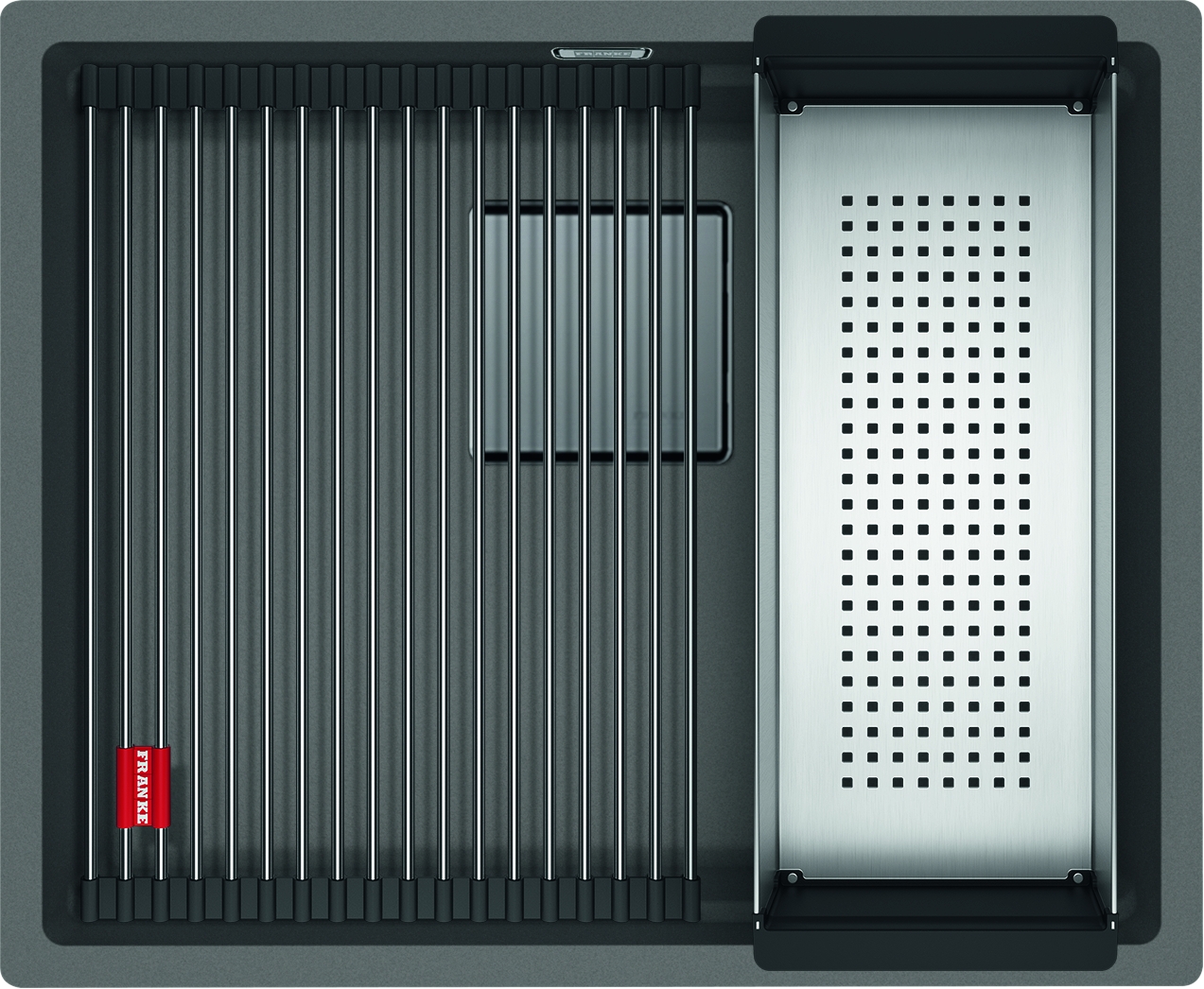 Franke Kanon lavello in granito 52x42 cm grigio/grafite/inox 125.0529.605