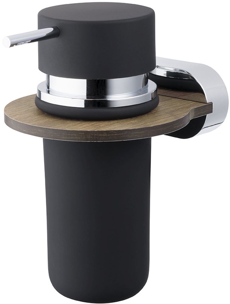 BISK Bergen dispenser di sapone liquido 200 ml cromo-legno-nero 07101