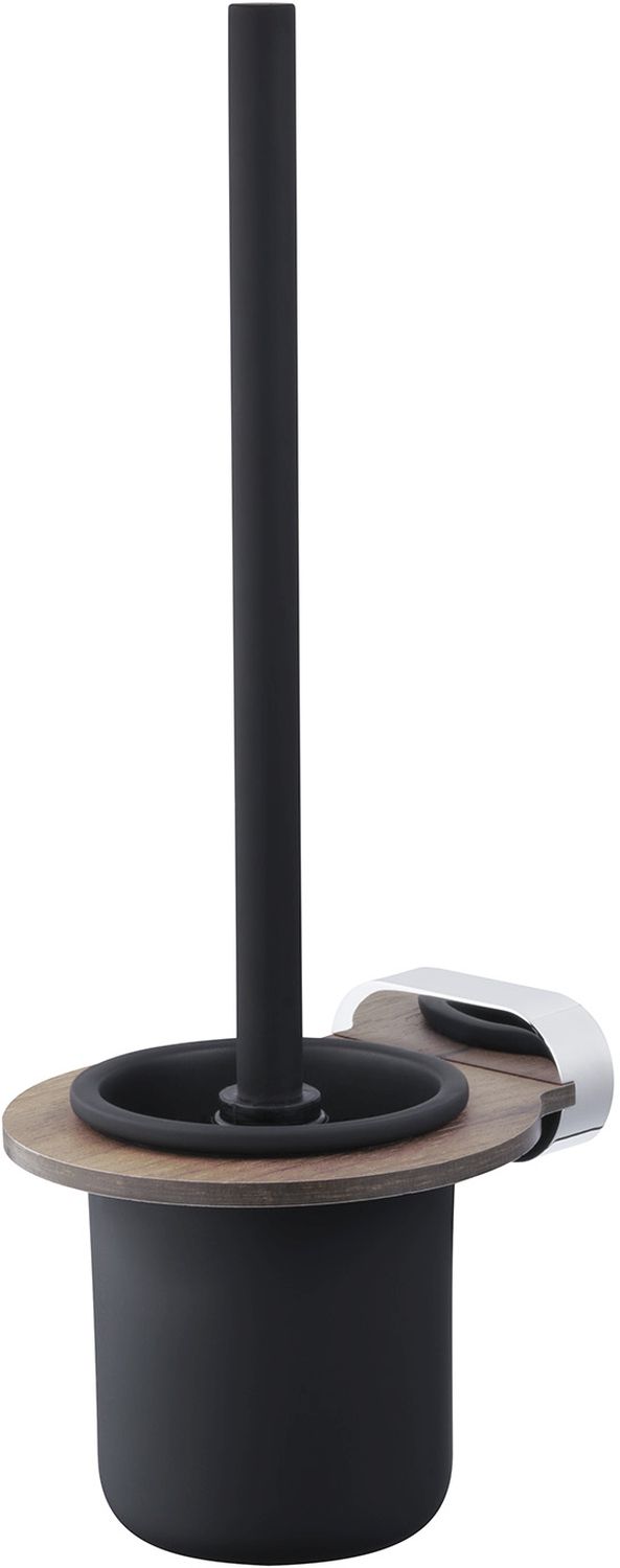 BISK Bergen scopino wc incollato cromo-nero-legno 07059