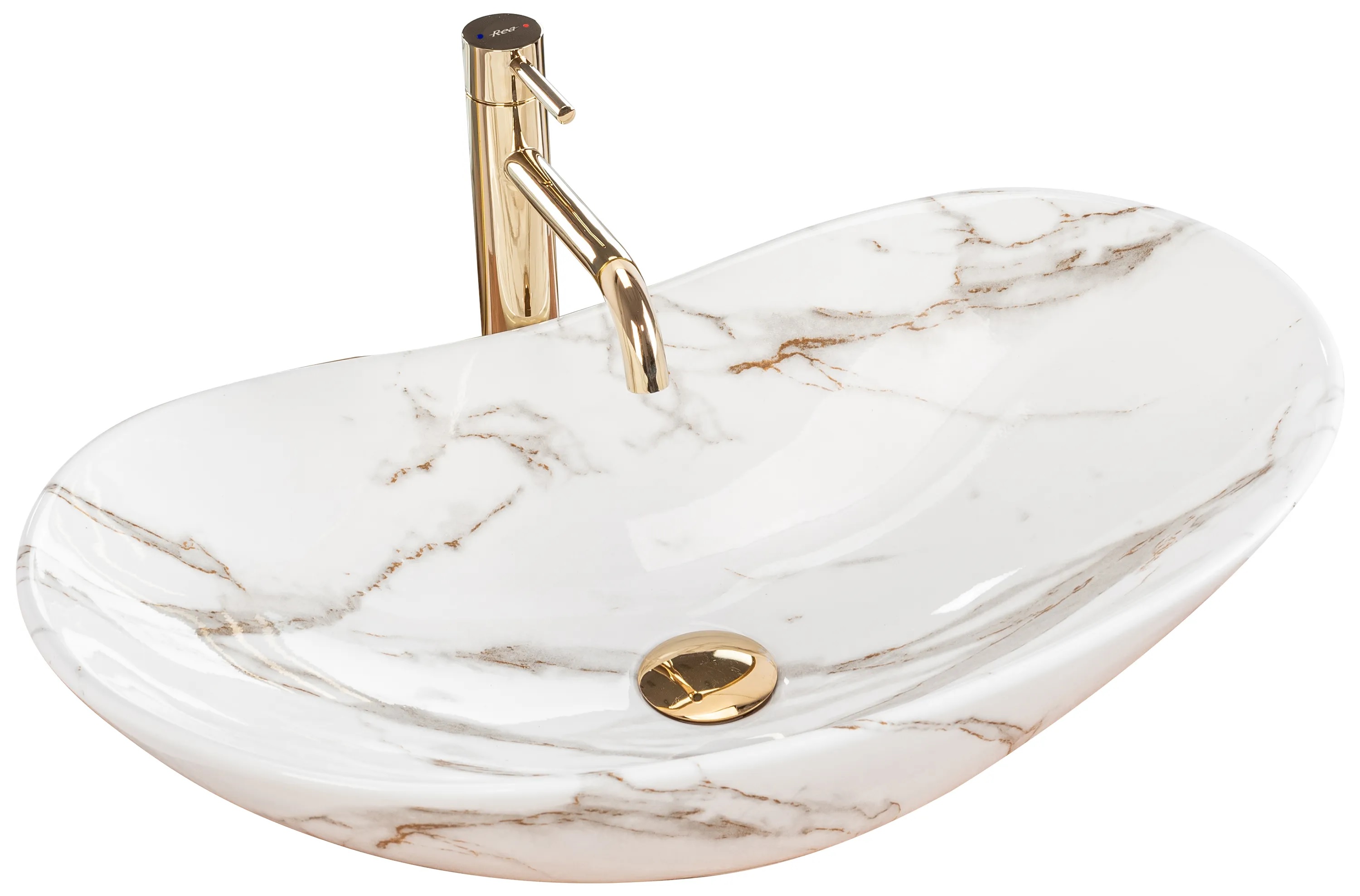 Rea Royal lavabo 62x36 cm ovale da appoggio REA-U8597