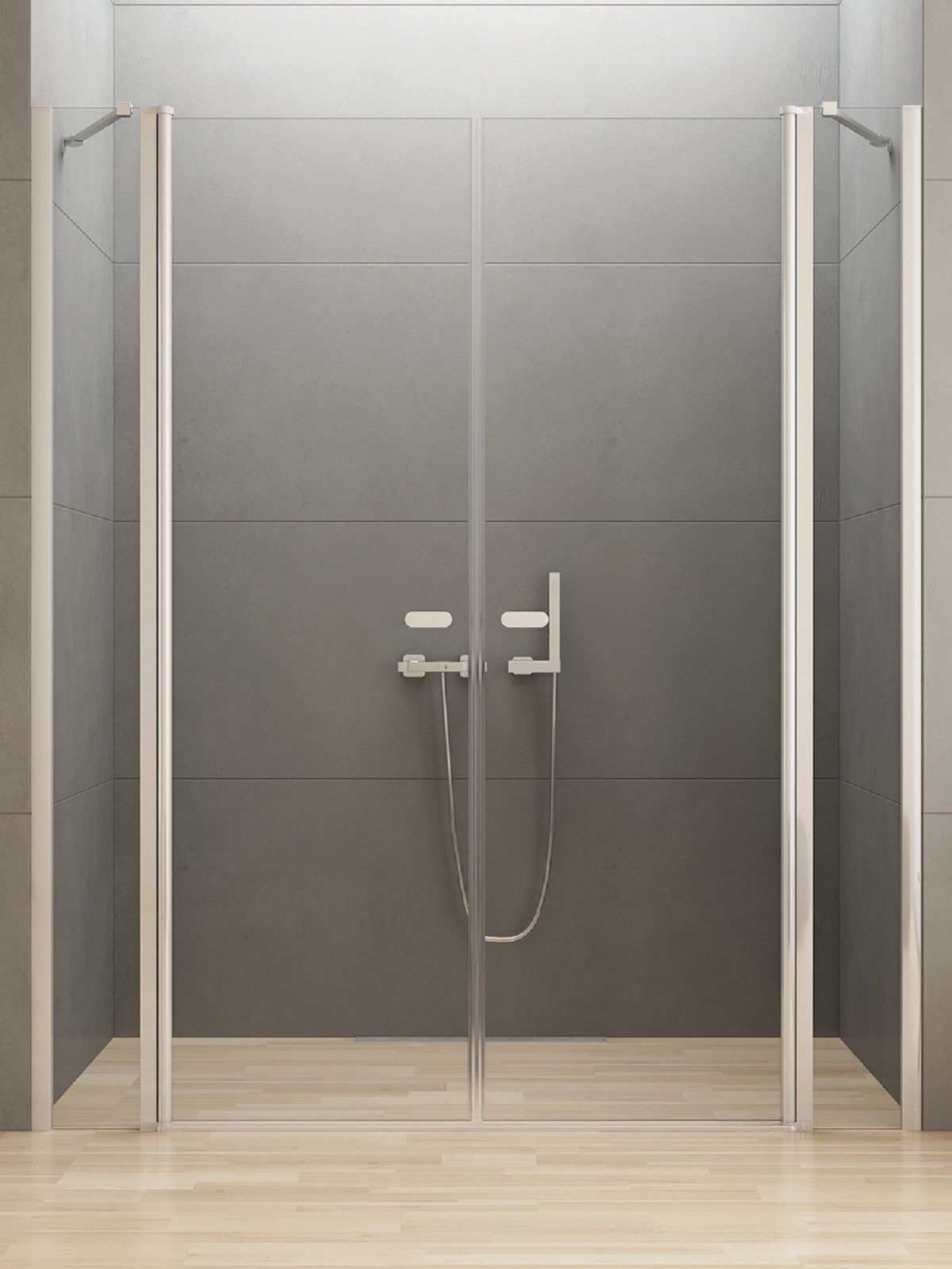 New Trendy New Soleo porta doccia 150 cm a battente cromo lucida/vetro trasparente D-0266A