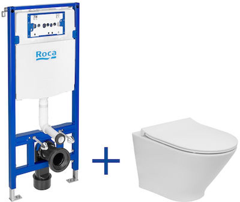 Roca Gap Round set vaso wc con copriwater e modulo di installazione A893104480