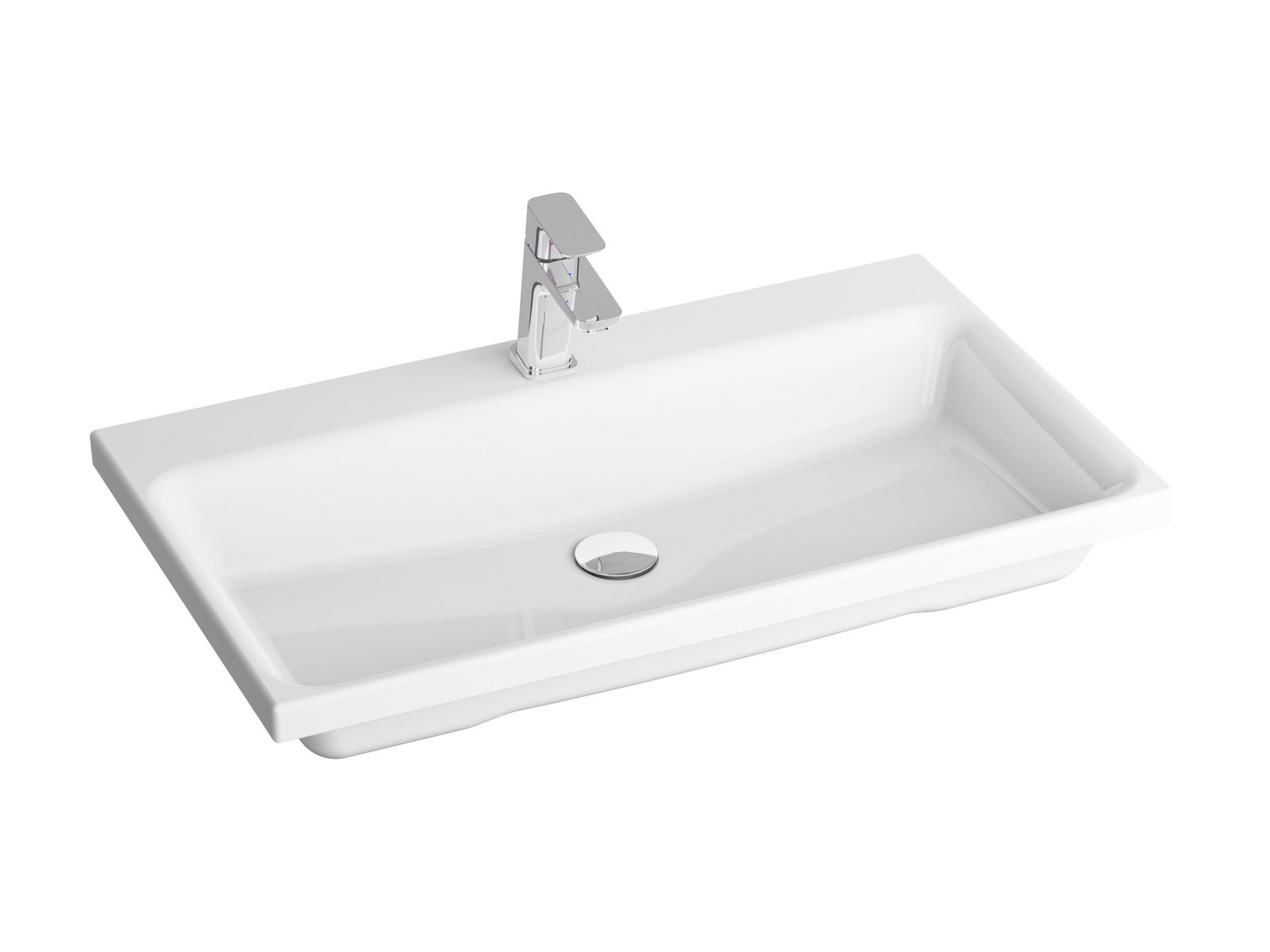 Ravak Comfort lavabo 80x46 cm rettangolare da mobile bianco XJX01280001