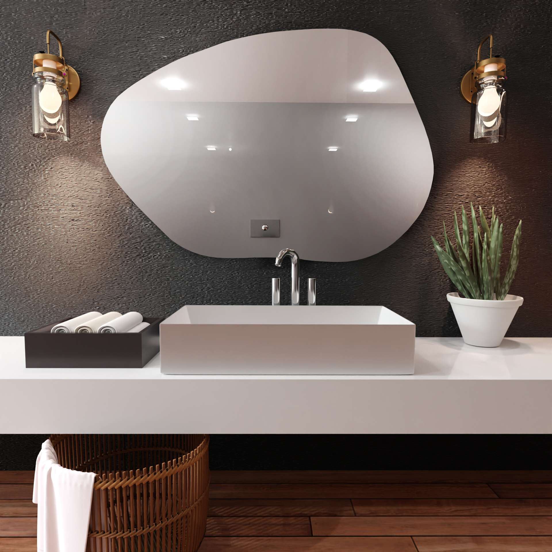 Smartwoods Stain specchio 80x57 cm 5903003187790