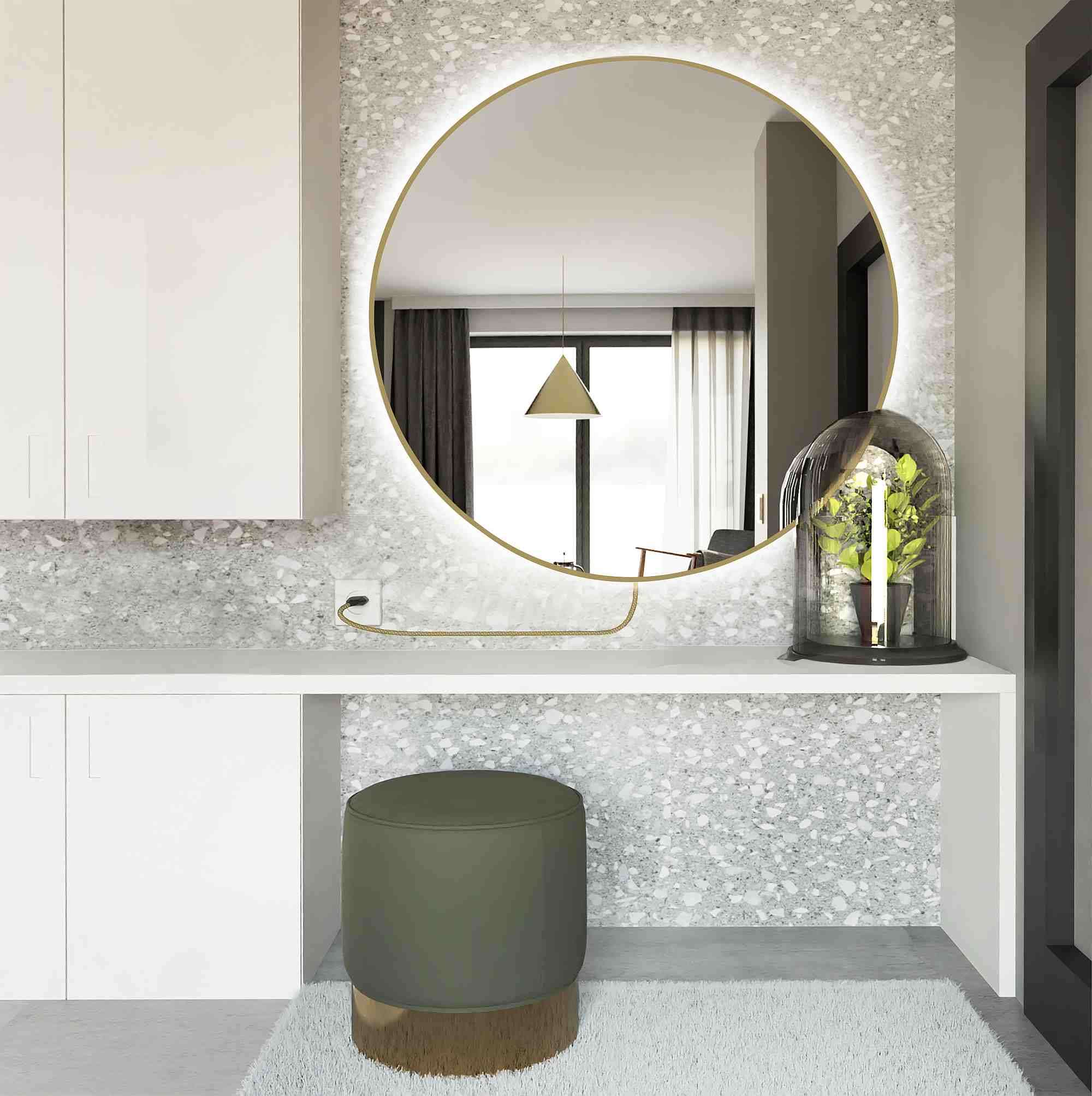 Baltica Design Electra specchio 80x80 cm rotonda con illuminazione oro 5904107903941