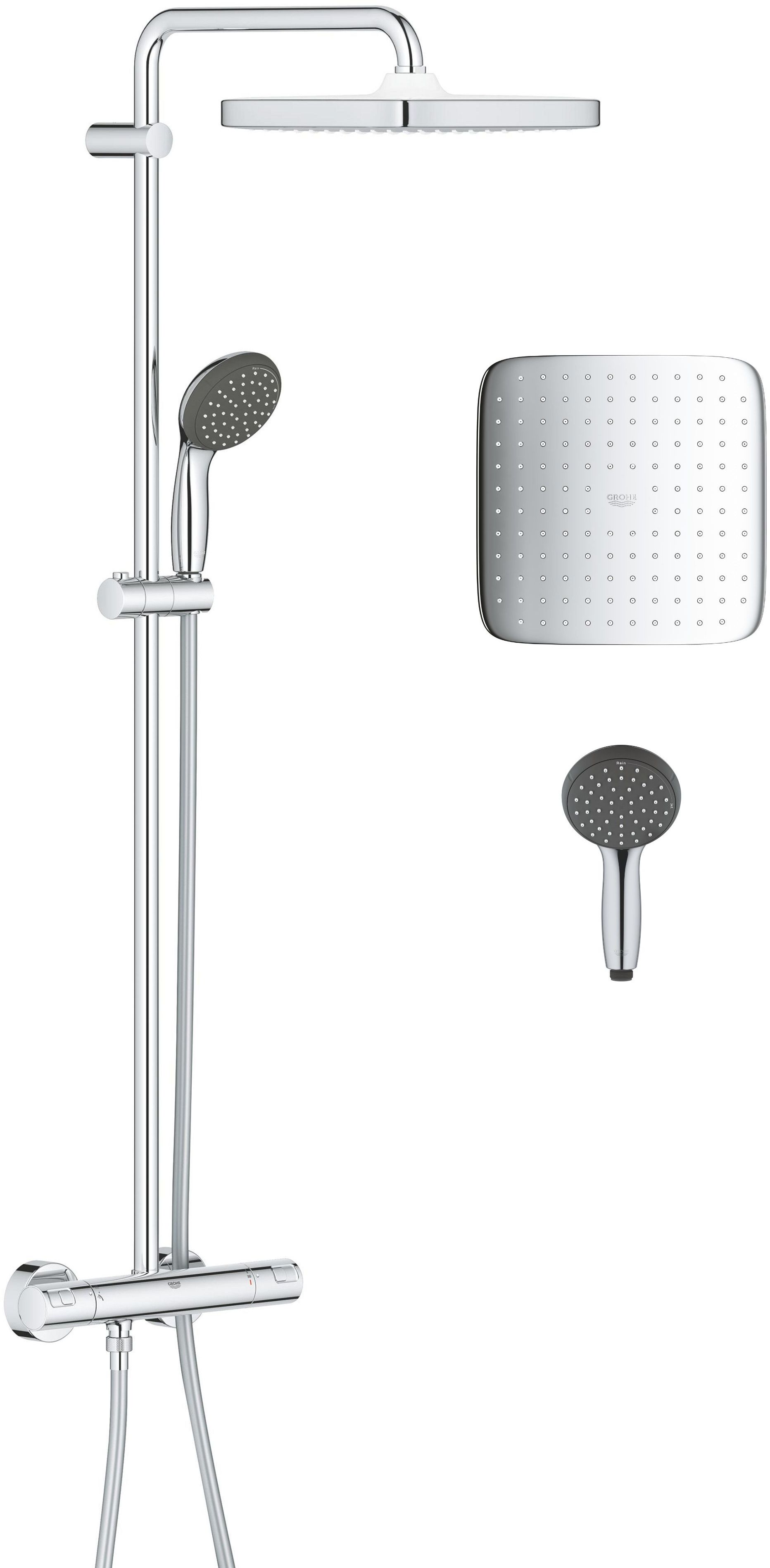 Grohe Vitalio Start Shower System set doccia a parete con termostato con soffione StarLight Chrome 26696000