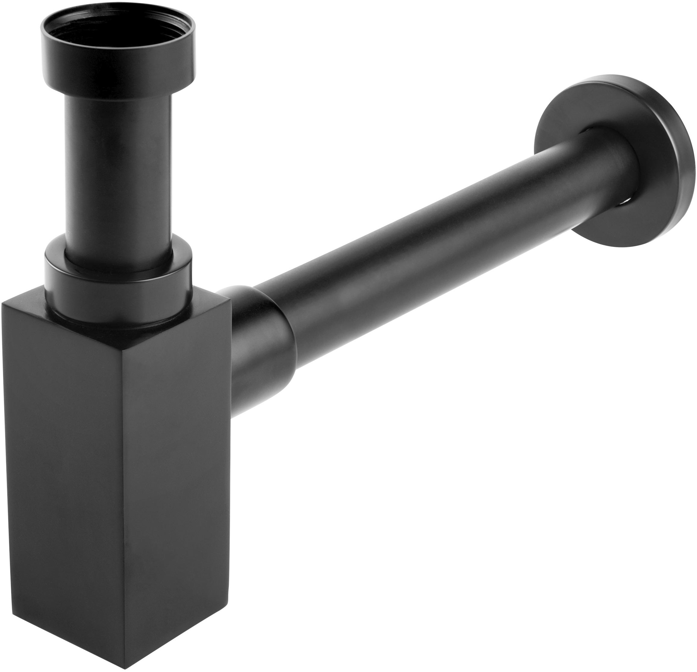 Ferro Quadro sifone per lavabo a bottiglia nero S280-BL
