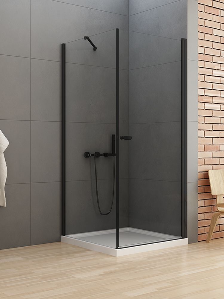 New Trendy New Soleo Black box doccia 90x90 cm quadrato nero opaca/vetro trasparente D-0231A/D-0115B