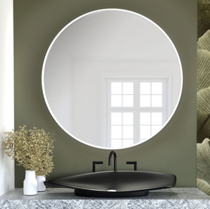 Baltica Design Tiny Border Round specchio 100x100 cm rotonda bianco 5904107904528