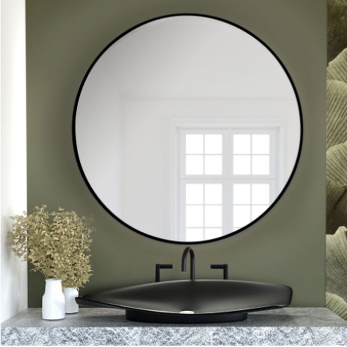 Baltica Design Tiny Border Round specchio 90x90 cm rotonda nero 5904107904498