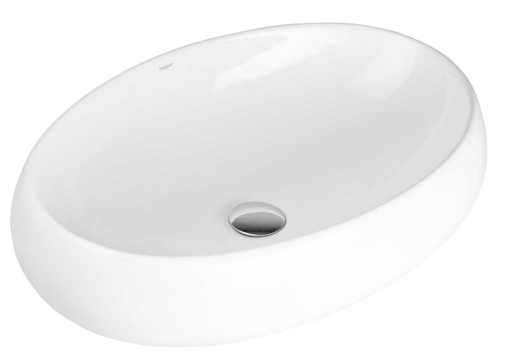Hagser Gisela lavabo 59.5x40.5 cm ovale da appoggio bianco HGR80000040
