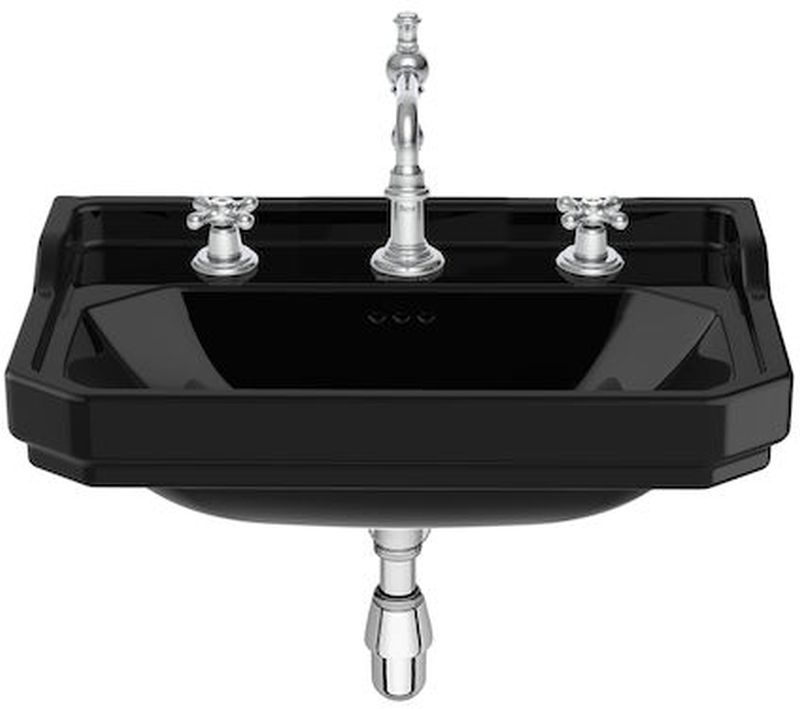 Roca Carmen lavabo 65x48 cm rettangolare a parete nero A3270A1563