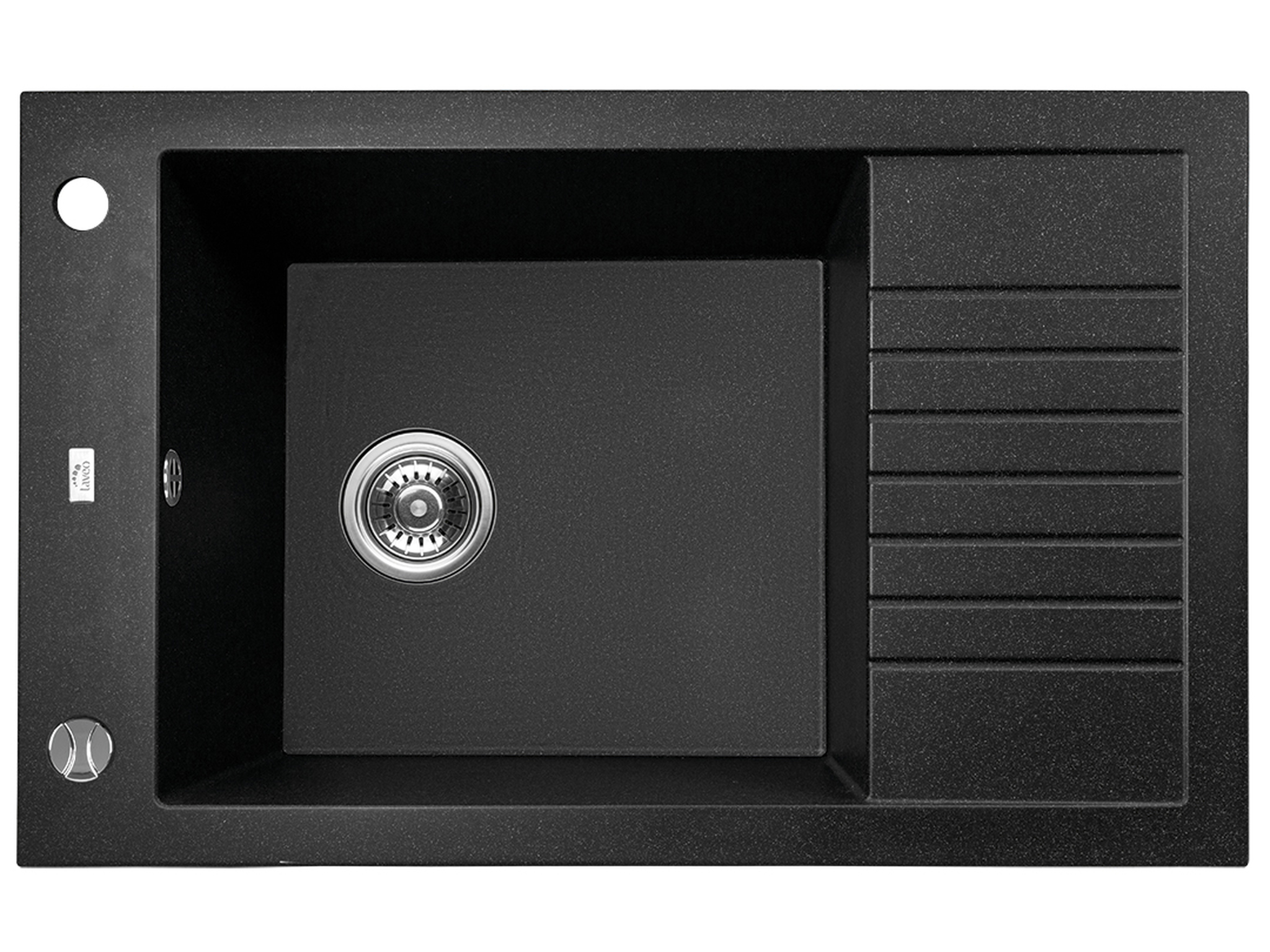 Laveo Pionier lavello in granito 78x50 cm nero SBR713T