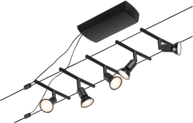 Paulmann Salt sistema di cavi 5x10 W nero-cromo 94446