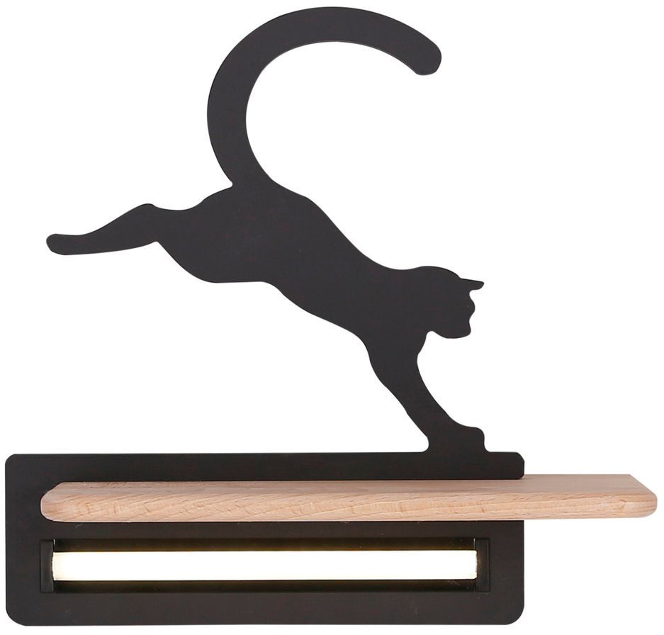 Candellux Cat lampada da parete 1x5 W nero-legno 21-75635